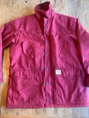 Men's Red Military-Style Field Jacket